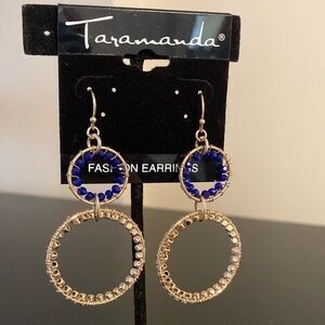 Taramanda Gold and Blue Fashion Earrings